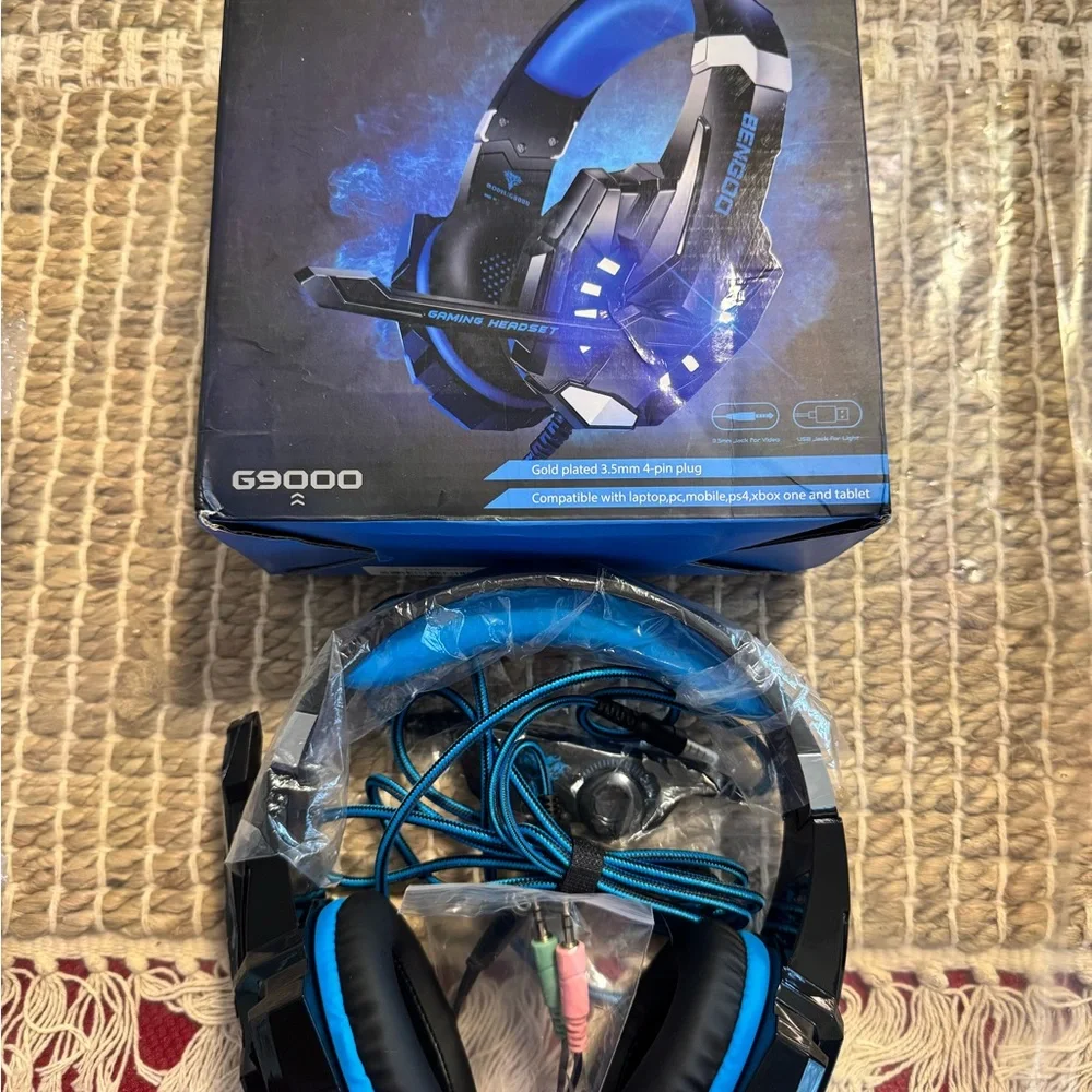 Blue and Black Gaming Headset